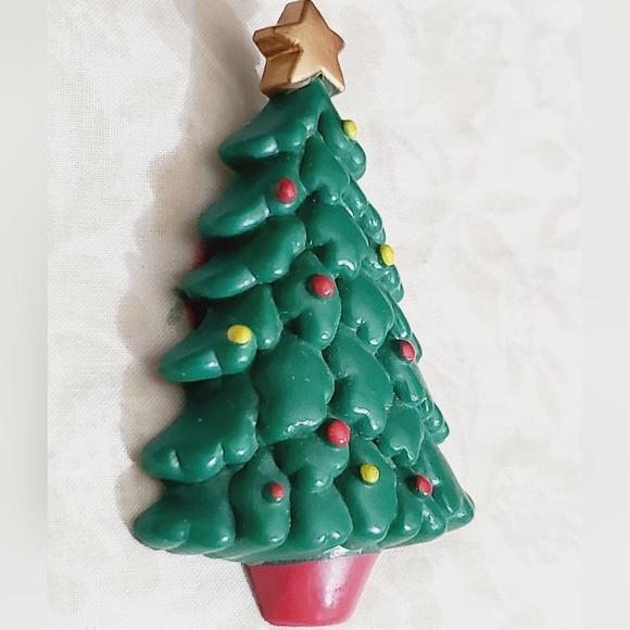 Vintage 1980's Russ Christmas tree brooch pin - Picture 2 of 5